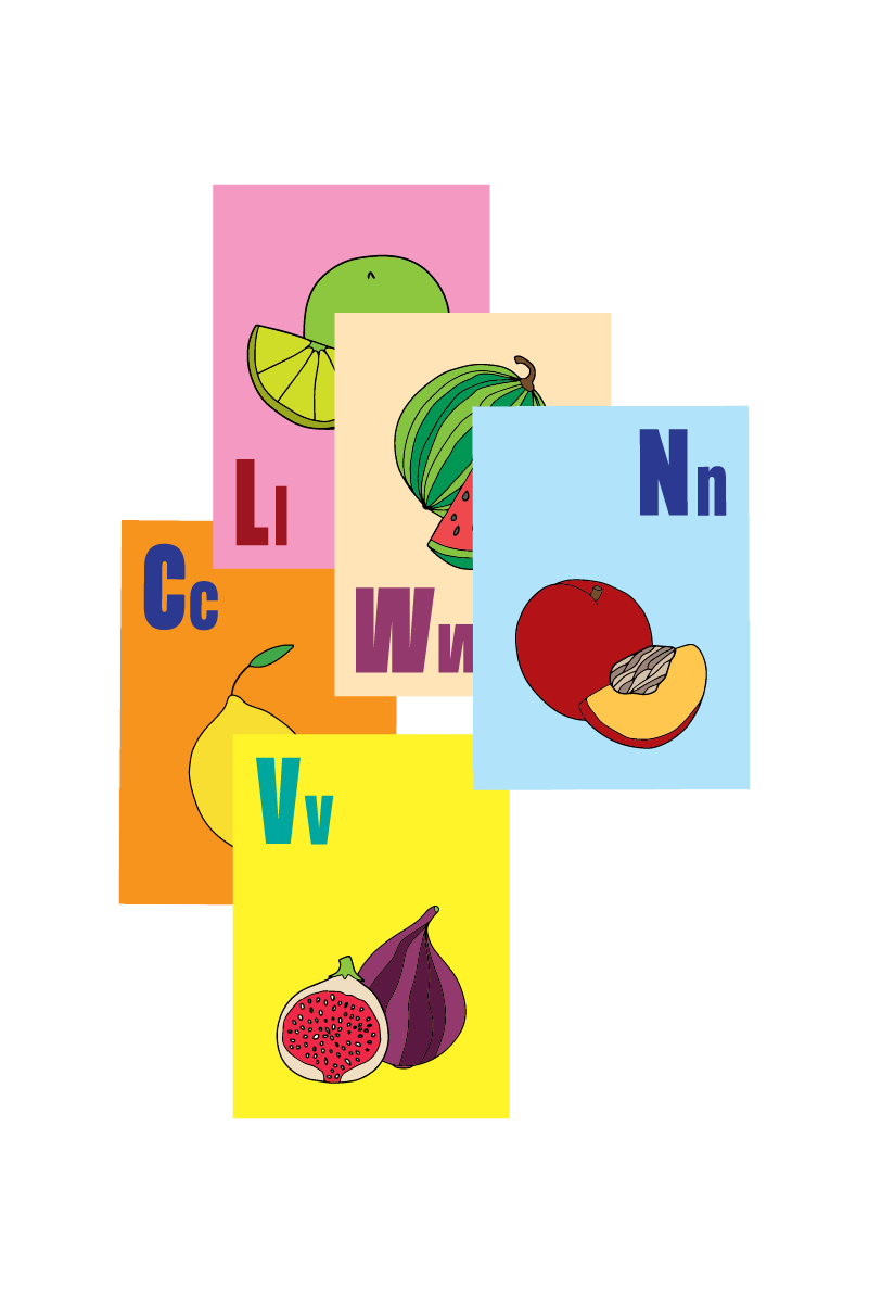 Fruit-set (set van 5 kaarten)