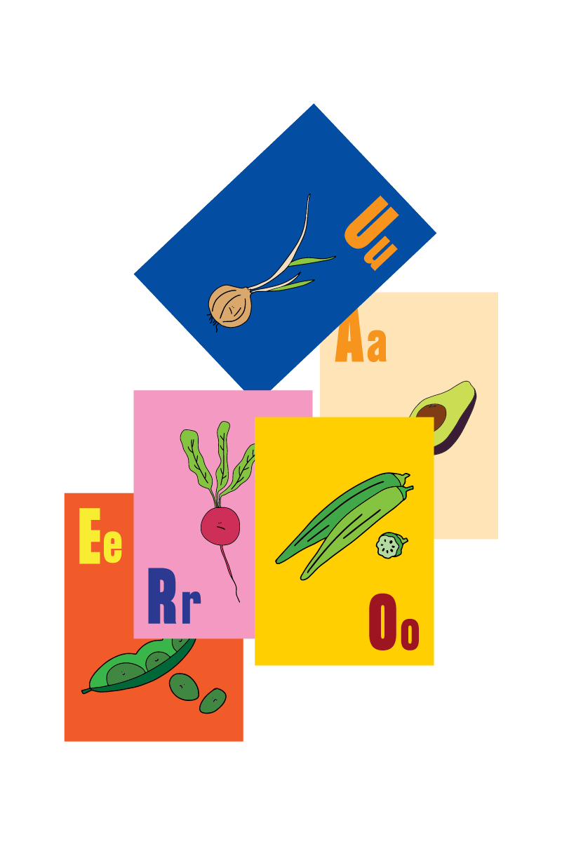 Groente-set (set van 5 kaarten)